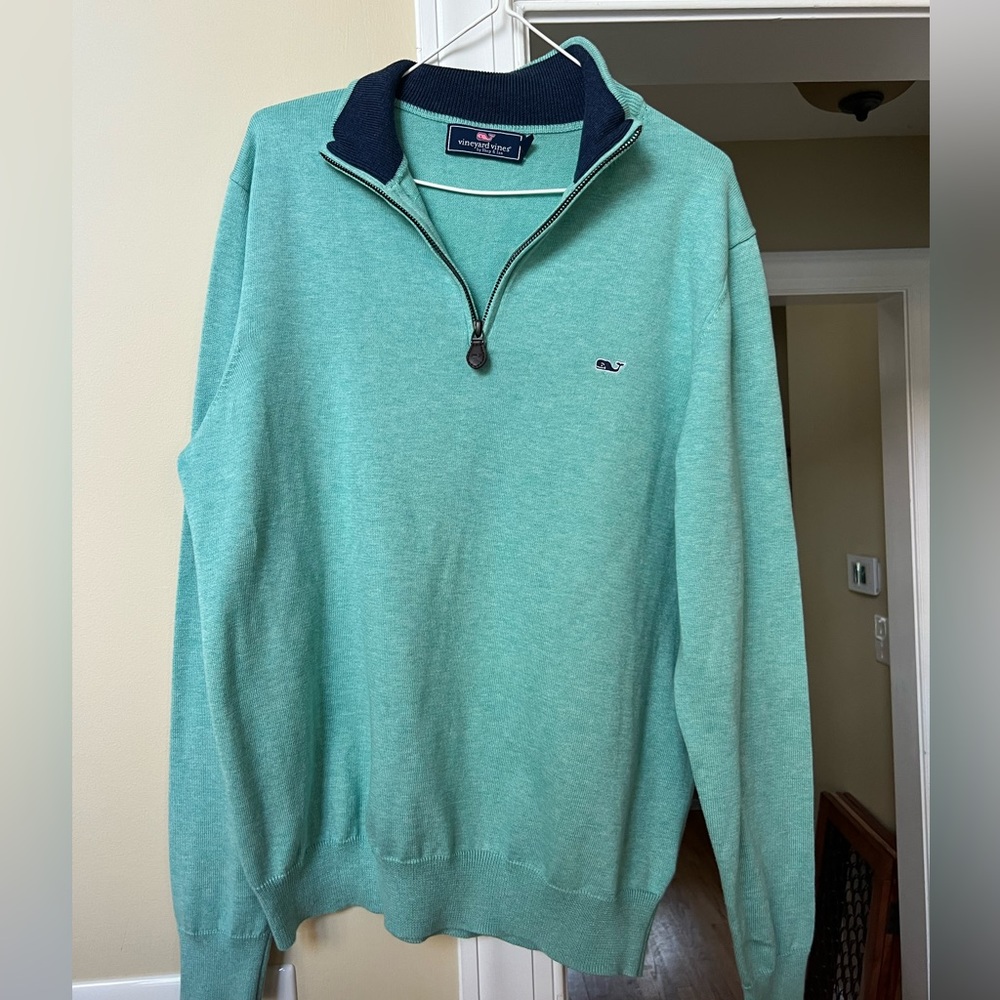 Vineyard Vines 1/4 zip sage green pullover small